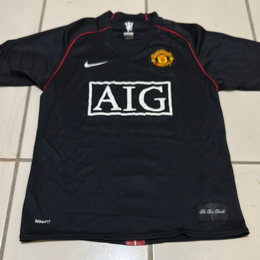 Nike Black and Red Manchester United Jersey